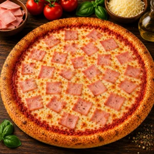 Pizza Cardinale mit Puten Blockschinken