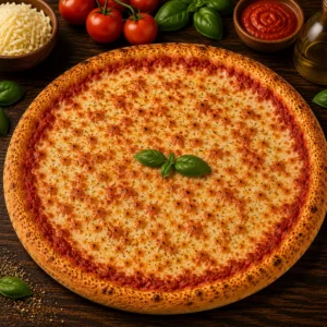 Pizza Margharita mit Tomatensauce und Käse